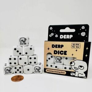 Derp Dice - Set of 10 Premium Gaming D6 Dice | D&D, 40K, Tabletop Games, Fun